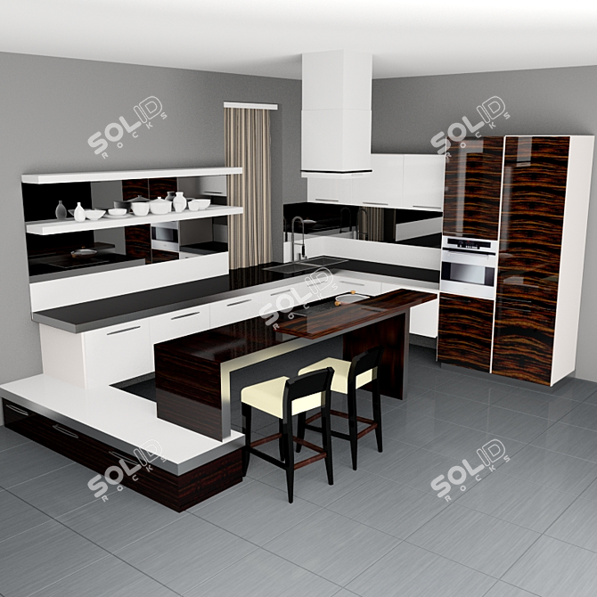 Profi Group Recertified Kitchen with Unique Design 3D model image 1