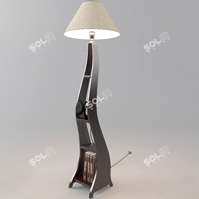 Shelf Floor Lamp - Stylish and Functional 3D model image 1