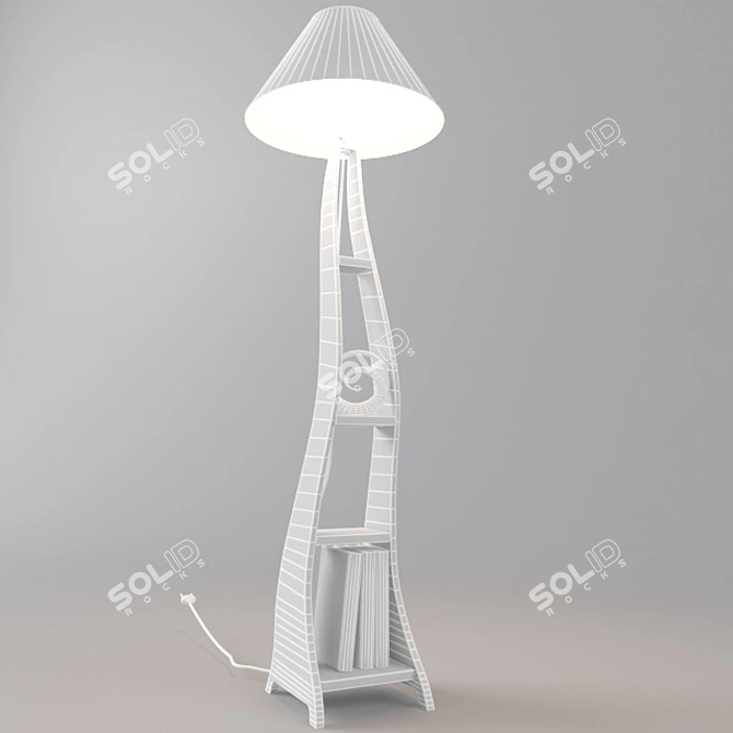 Shelf Floor Lamp - Stylish and Functional 3D model image 2