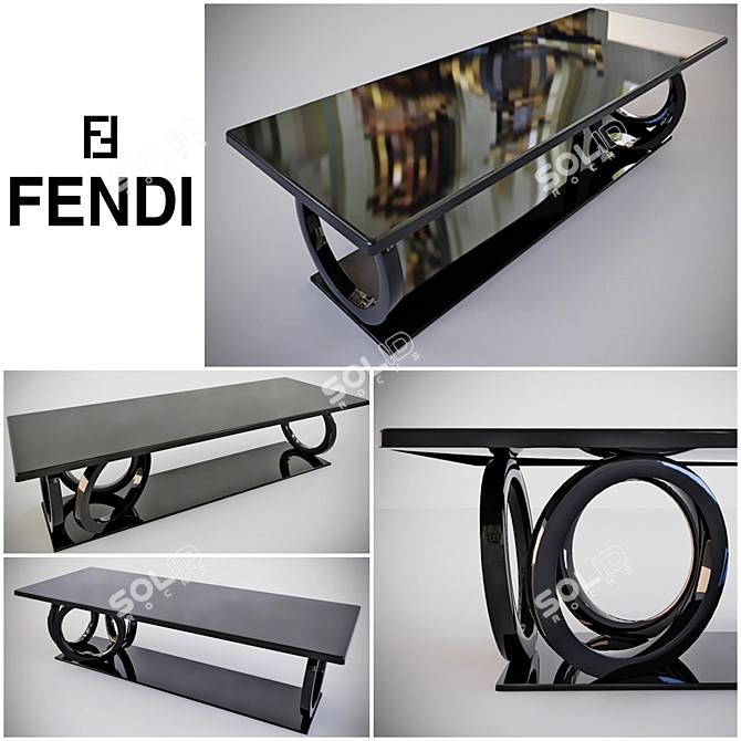 Luxury Italian Dining Table | Fendi Casa 3D model image 1