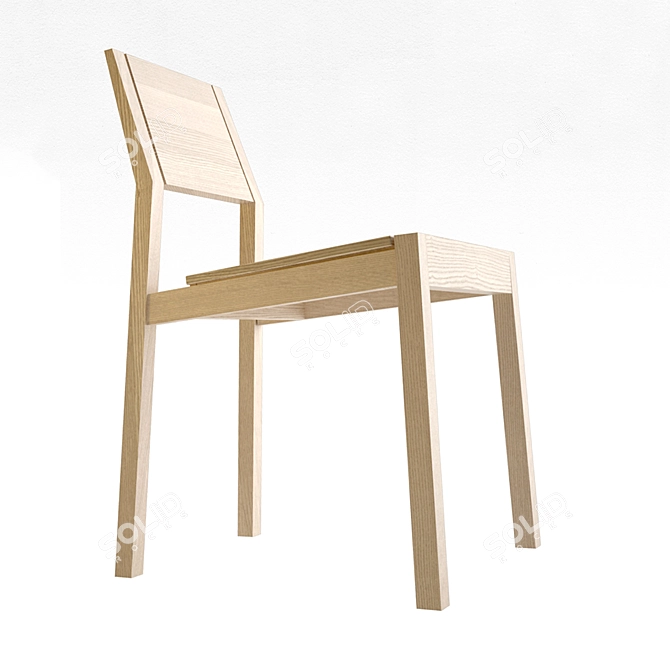 Birch Wood Chair by Smirnova Marina 3D model image 1