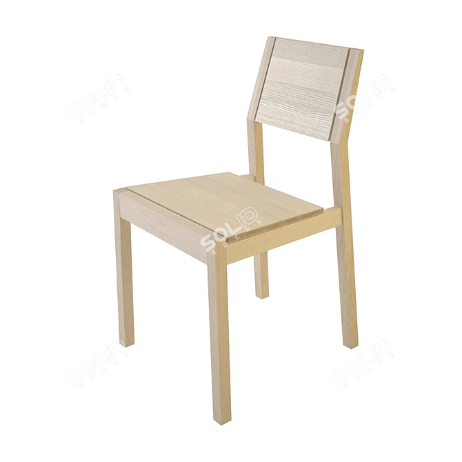 Birch Wood Chair by Smirnova Marina 3D model image 2