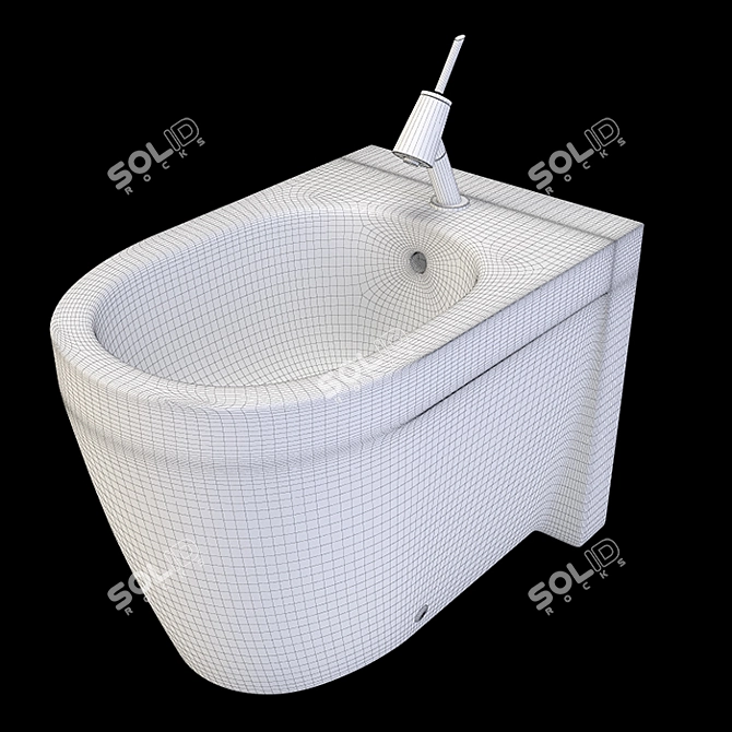 Duravit Starck 2 Toilet Bidet Combo 3D model image 5