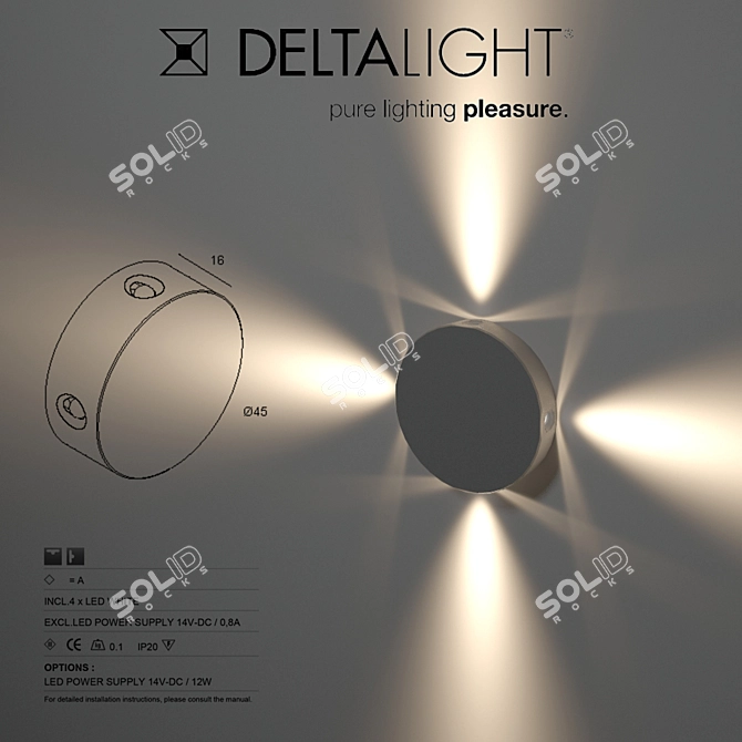 Delta Light PUK 4 WW - Versatile Wall Wash Luminaire 3D model image 1