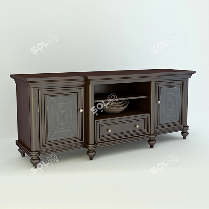 Sleek TV Console Stand 3D model image 1