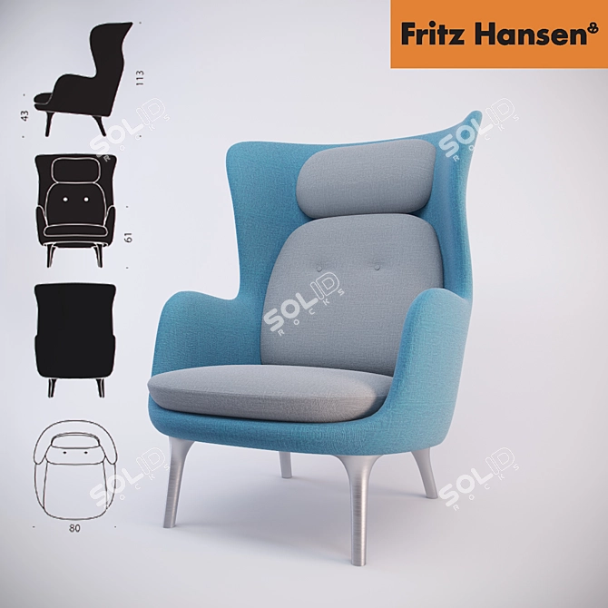 RO Chair: Elegant Comfort by Fritz Hansen 3D model image 1