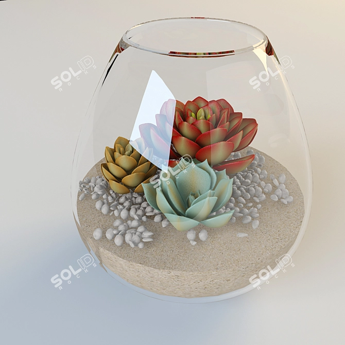 Succulent Oasis 3D model image 1