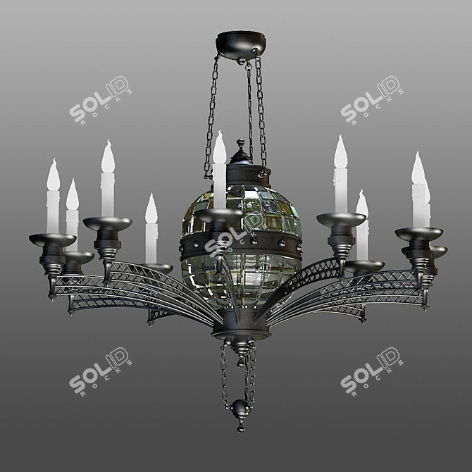 Shadow Metal Chandelier 3D model image 1