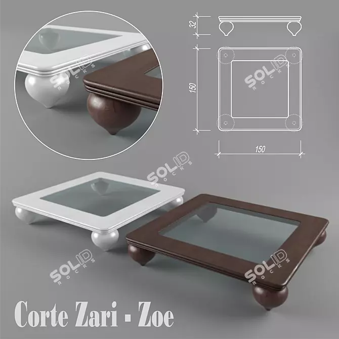 ZOE Orione Coffee Table by Corte Zari 3D model image 1
