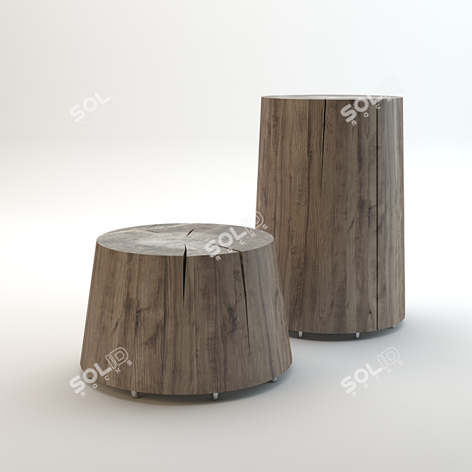 Stool Taupe 3D model image 1