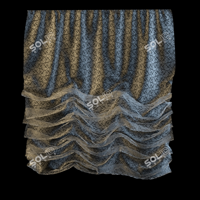 Elegant Lace Curtain 3D model image 1