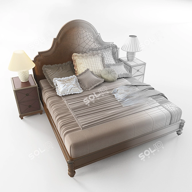  Lexington Barclay Square Bed 3D model image 2