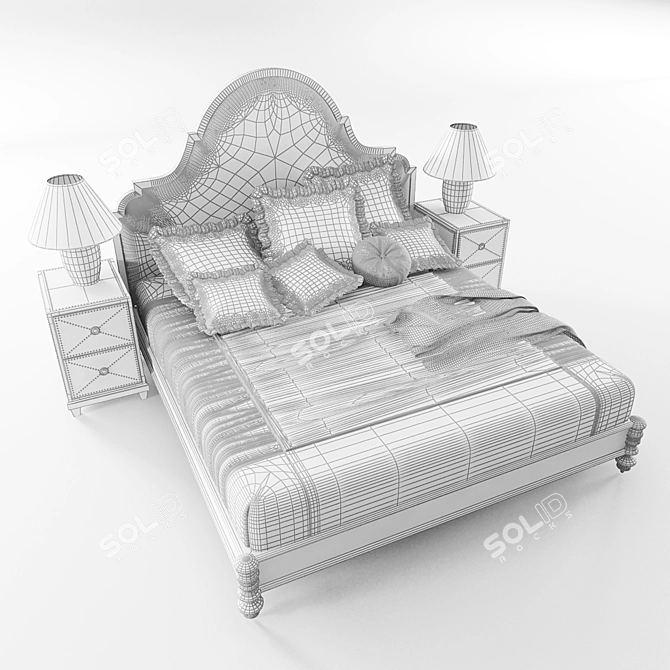  Lexington Barclay Square Bed 3D model image 3