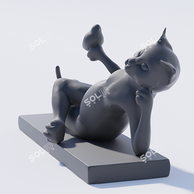 Graceful Feline Décor 3D model image 2