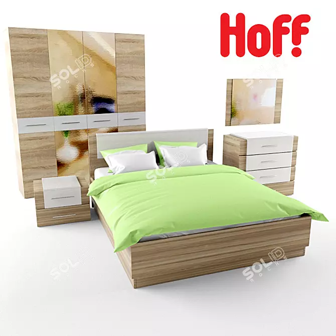 Hoff Largo Storage Bed 3D model image 1