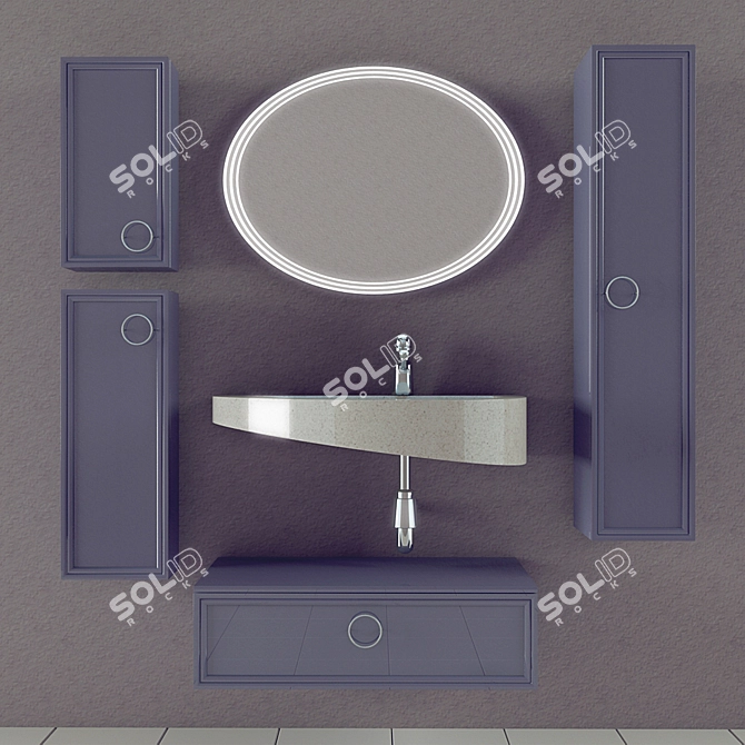 Sophisticated Valente Eletto 800 Vanity 3D model image 1