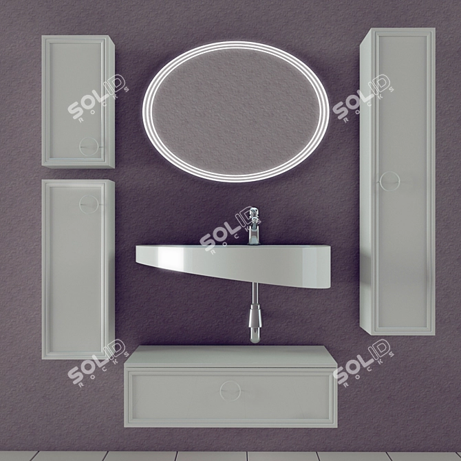 Sophisticated Valente Eletto 800 Vanity 3D model image 3