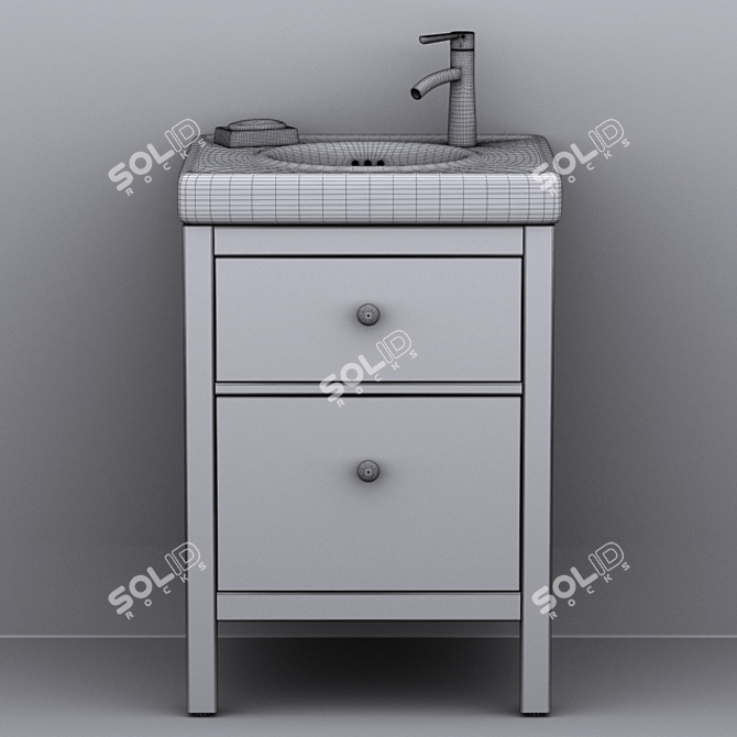 Sleek Hemnes Bathroom Cabinet 3D model image 2