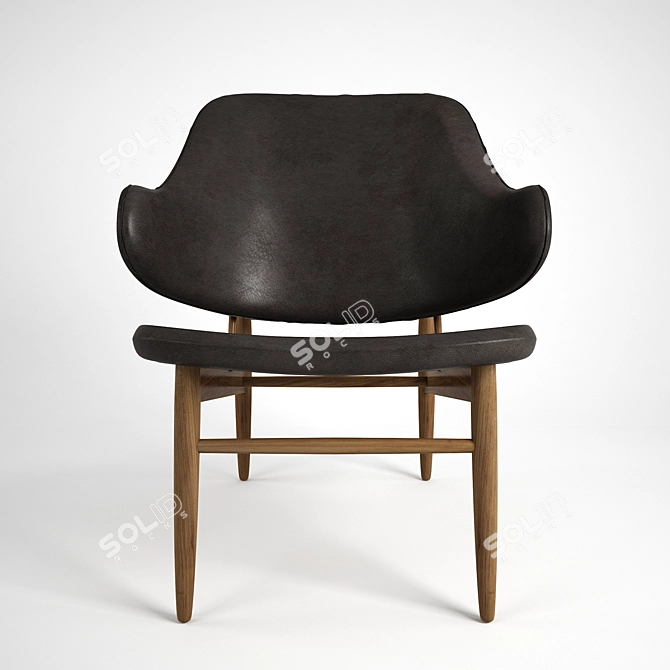 Retro Danish Lounge Chair 3D model image 1