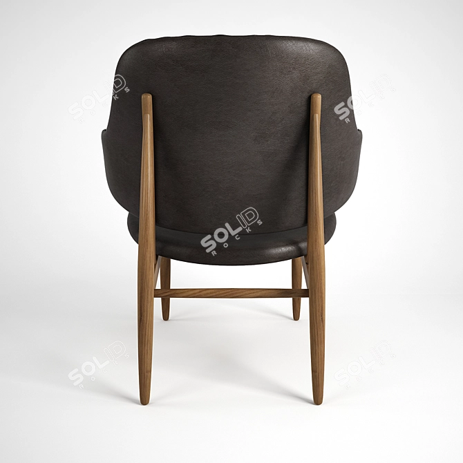 Retro Danish Lounge Chair 3D model image 3