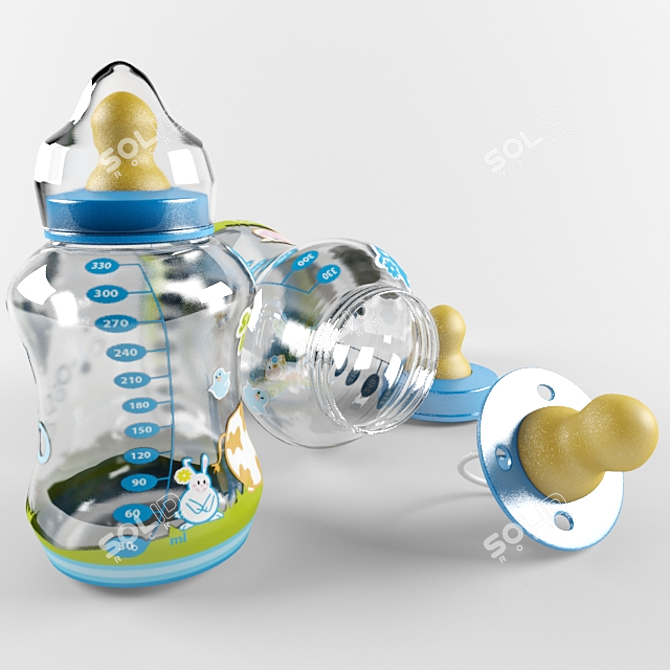 BottleSoother Set: Convenient Feeding Solution 3D model image 2