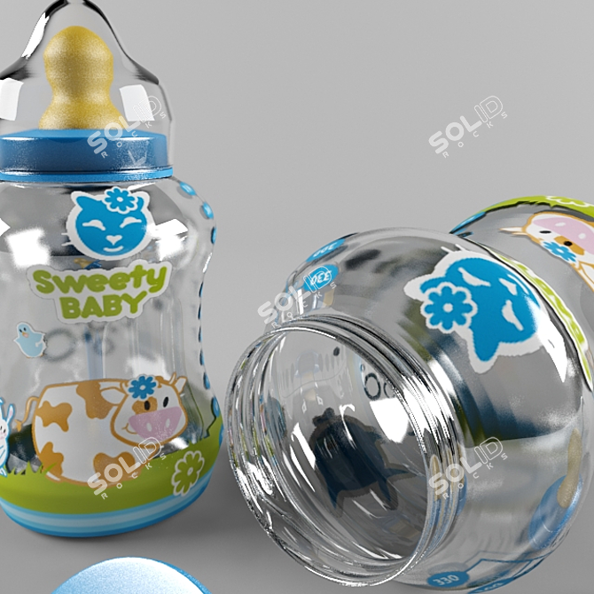 BottleSoother Set: Convenient Feeding Solution 3D model image 3