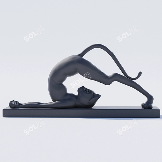 Elegant Cat Decor: Adding Whimsy 3D model image 1