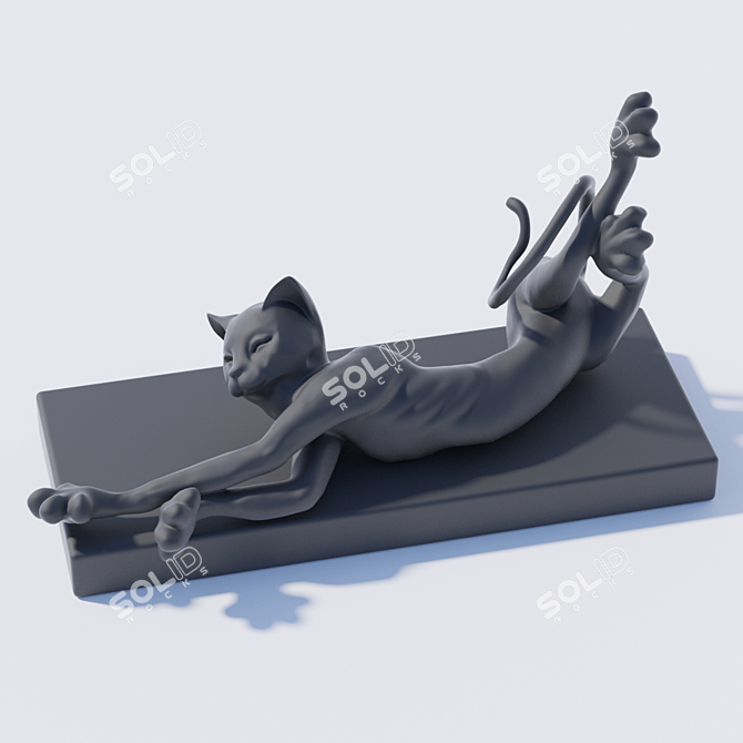 Whimsical Cat Decor 3D model image 1