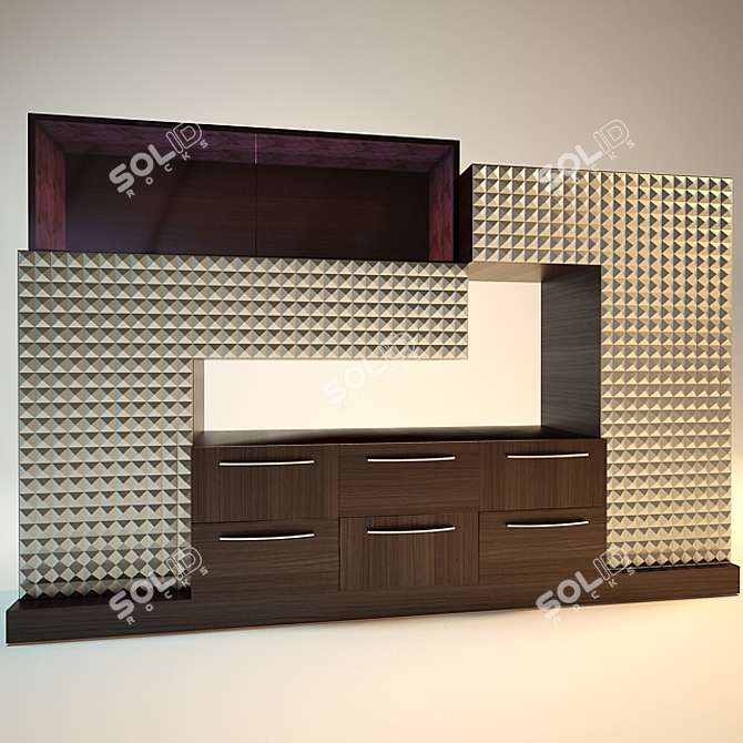 Modern Checker Display Cabinet 3D model image 1