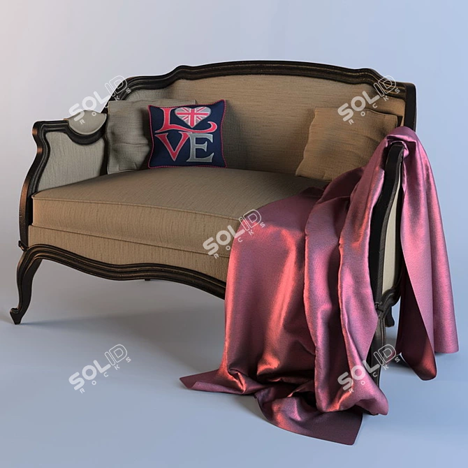 Compact Classic Sofa 3D model image 1