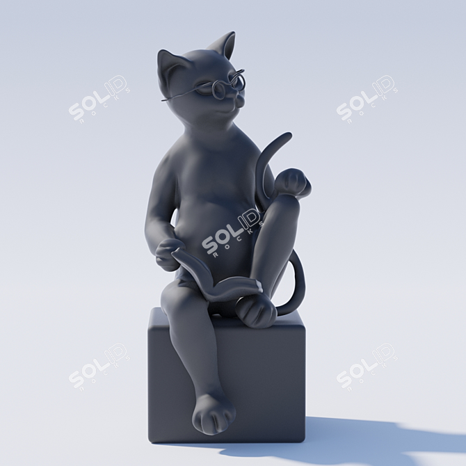 Clever Cat Shelf Sitter 3D model image 1