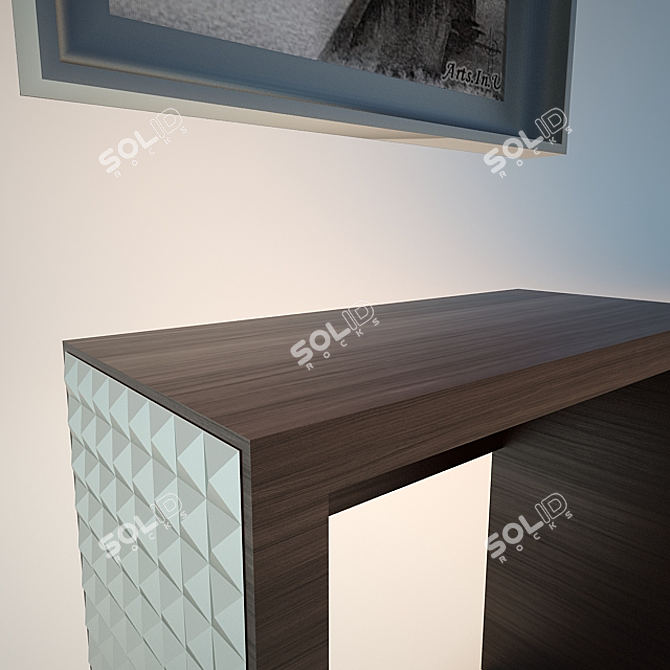 Chic Checker Console with Frame 3D model image 3