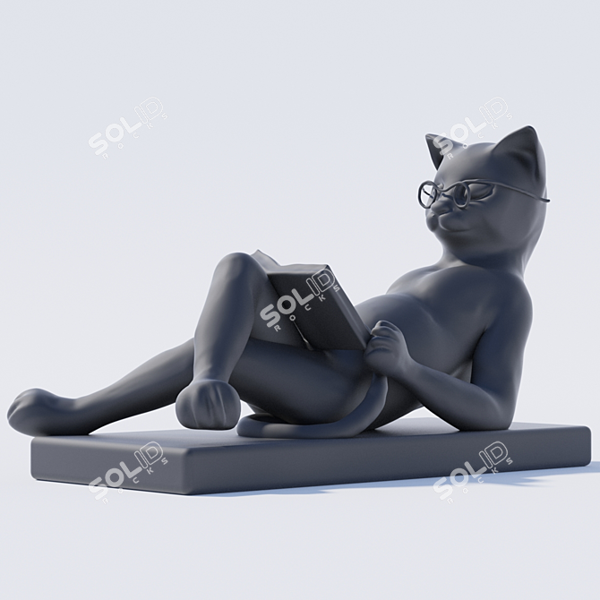 Sleek Cat Decor 3D model image 1