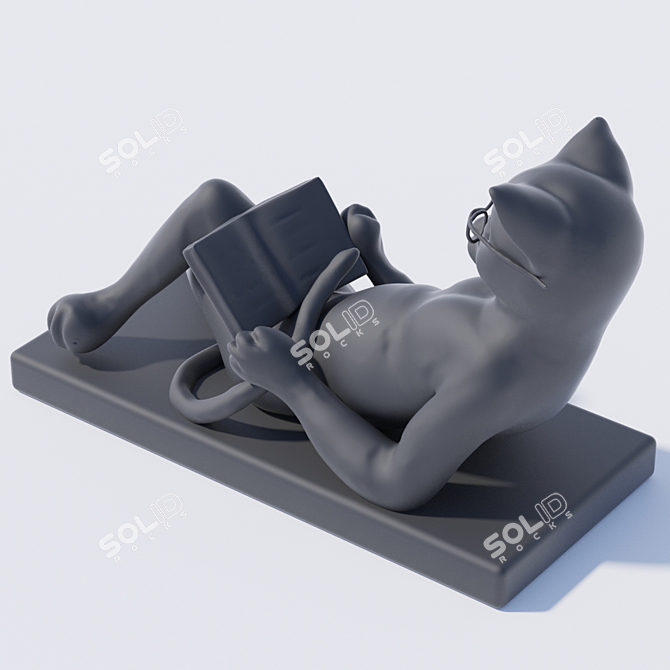 Sleek Cat Decor 3D model image 2