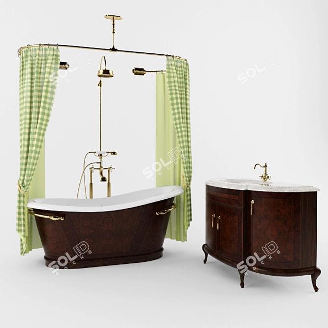 Classic Bathroom Set 3D model image 1