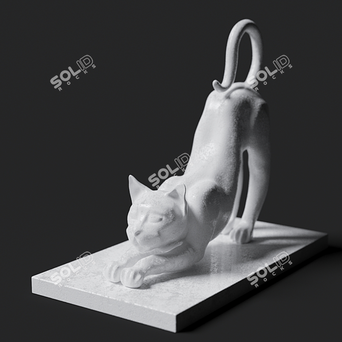 Adorable Cat Decor 3D model image 2