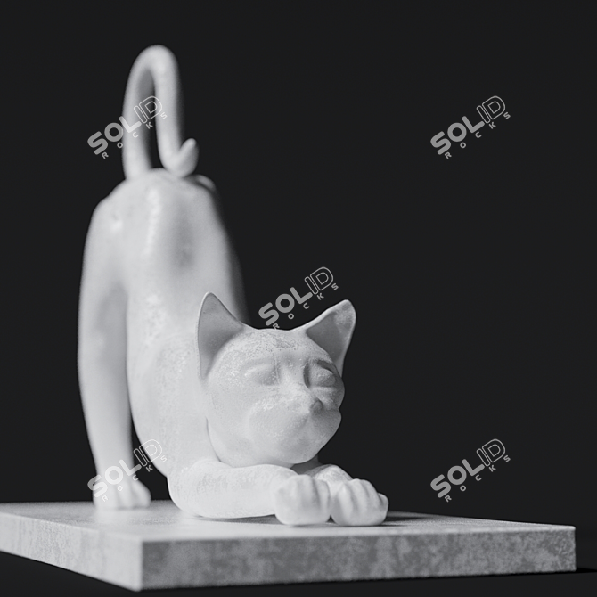 Adorable Cat Decor 3D model image 3