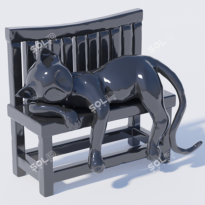 Cozy Decor: Sleeping Cat 3D model image 1