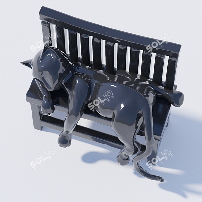 Cozy Decor: Sleeping Cat 3D model image 2