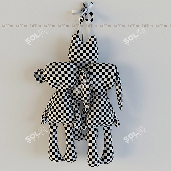 Cute Animal Pendant Trio 3D model image 3