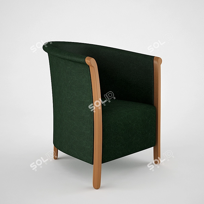 Elegant Armchair with Texture 3D model image 1