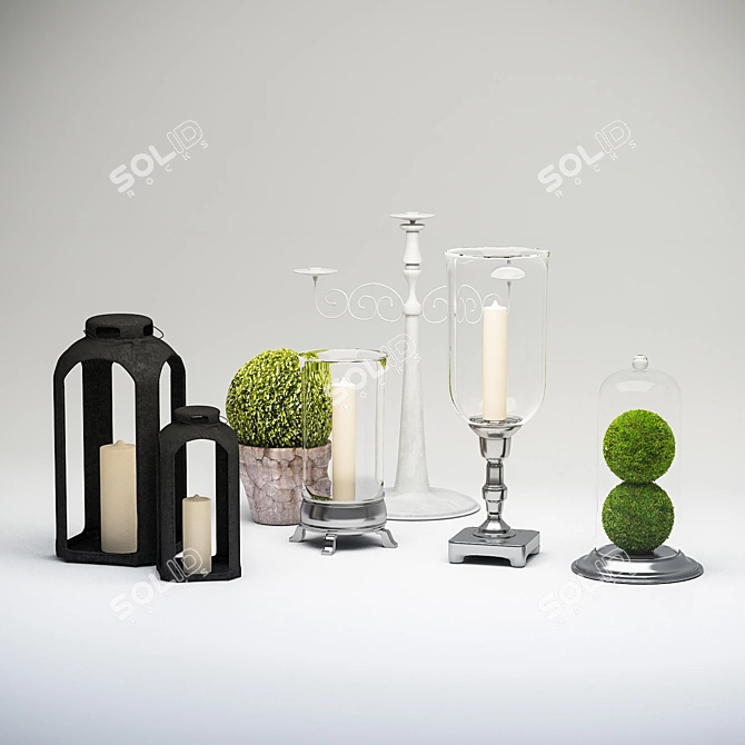 Elegant Provence Artichoke Set 3D model image 1