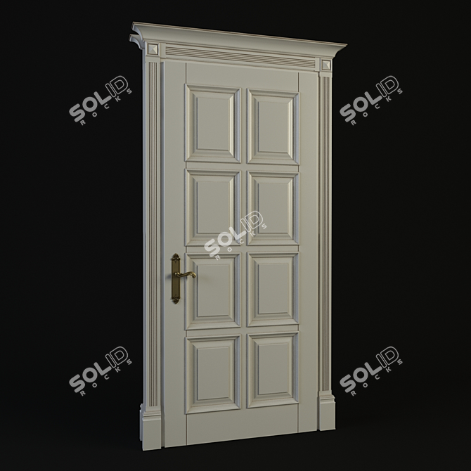 Modern Door Set 3D model image 1