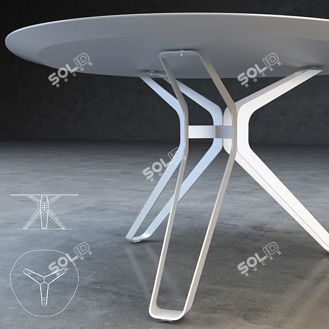 Elegant Wood Tripod Table 3D model image 2