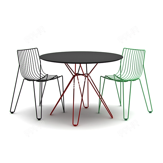 Elegant Tio Chair & Table 3D model image 1