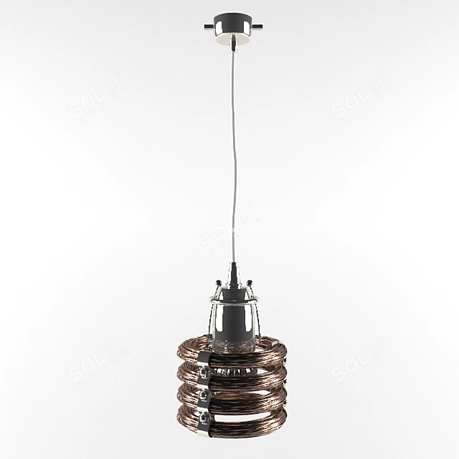 Modern Metal Pendant Light - Polished Nickel & Bronzed Copper 3D model image 1