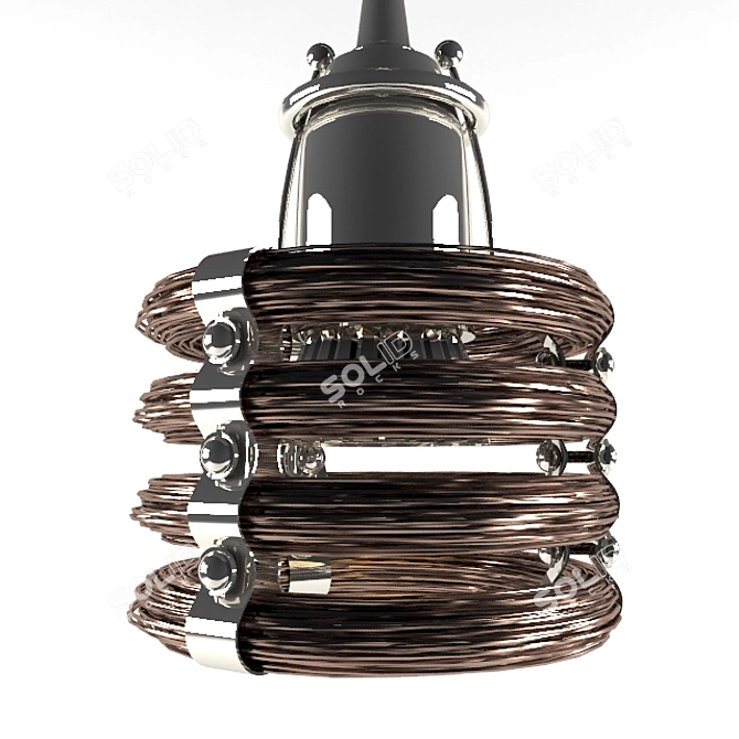 Modern Metal Pendant Light - Polished Nickel & Bronzed Copper 3D model image 3