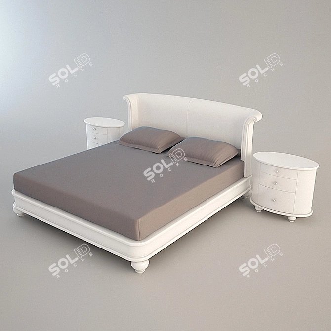 Elegant Petalus Bedroom Set 3D model image 1