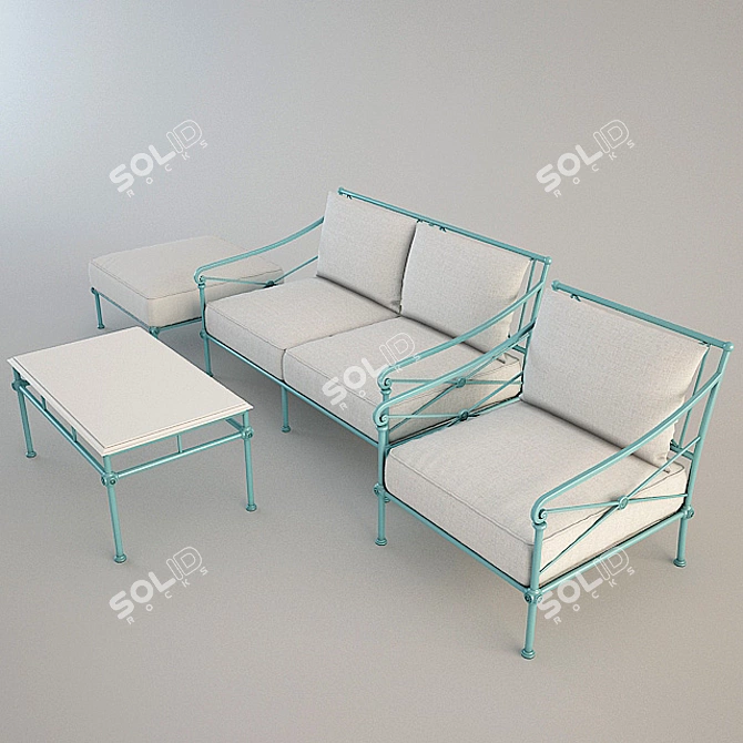 Elegant Tectona 1800 Furniture 3D model image 1