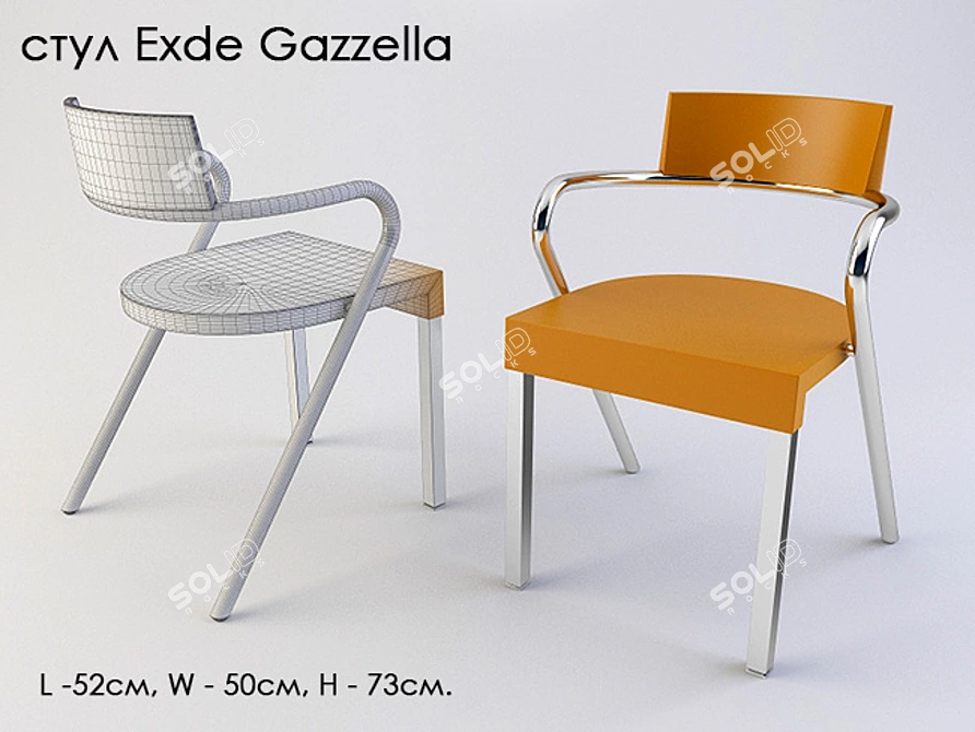 Exde Gazzella Chair: Sleek and Compact 3D model image 1